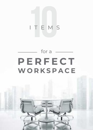 Designvorlage Workspace Furniture Guide Office in White für Flayer