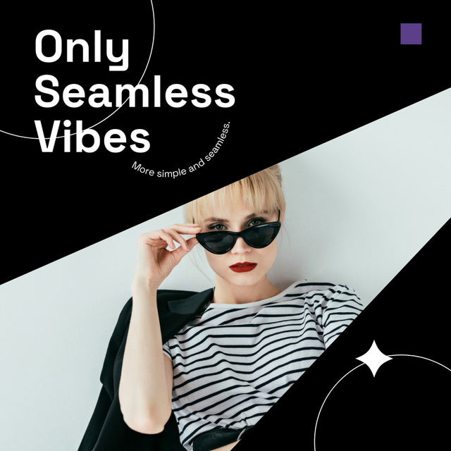 Stylish Blonde Woman in Sunglasses Instagram Design Template