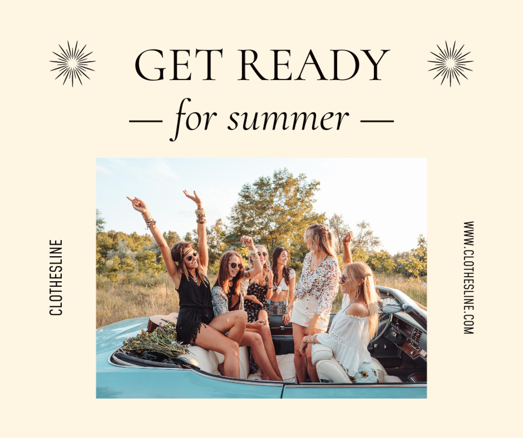Ontwerpsjabloon van Facebook van Get Ready for Summer