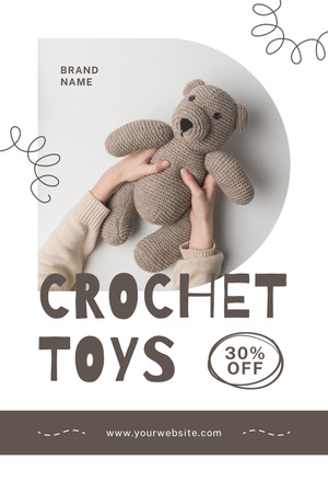 Platilla de diseño Discount on Gray Crochet Teddy Bear Pinterest