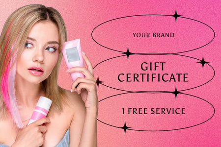 Discount Offer on Beauty Salon Services Gift Certificate tervezősablon