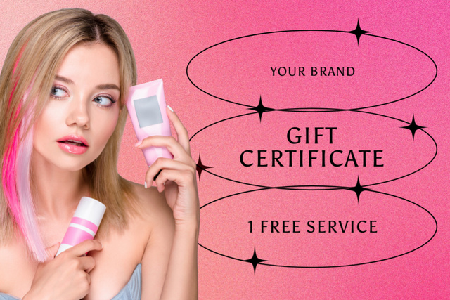 Discount Offer on Beauty Salon Services Gift Certificate Modelo de Design