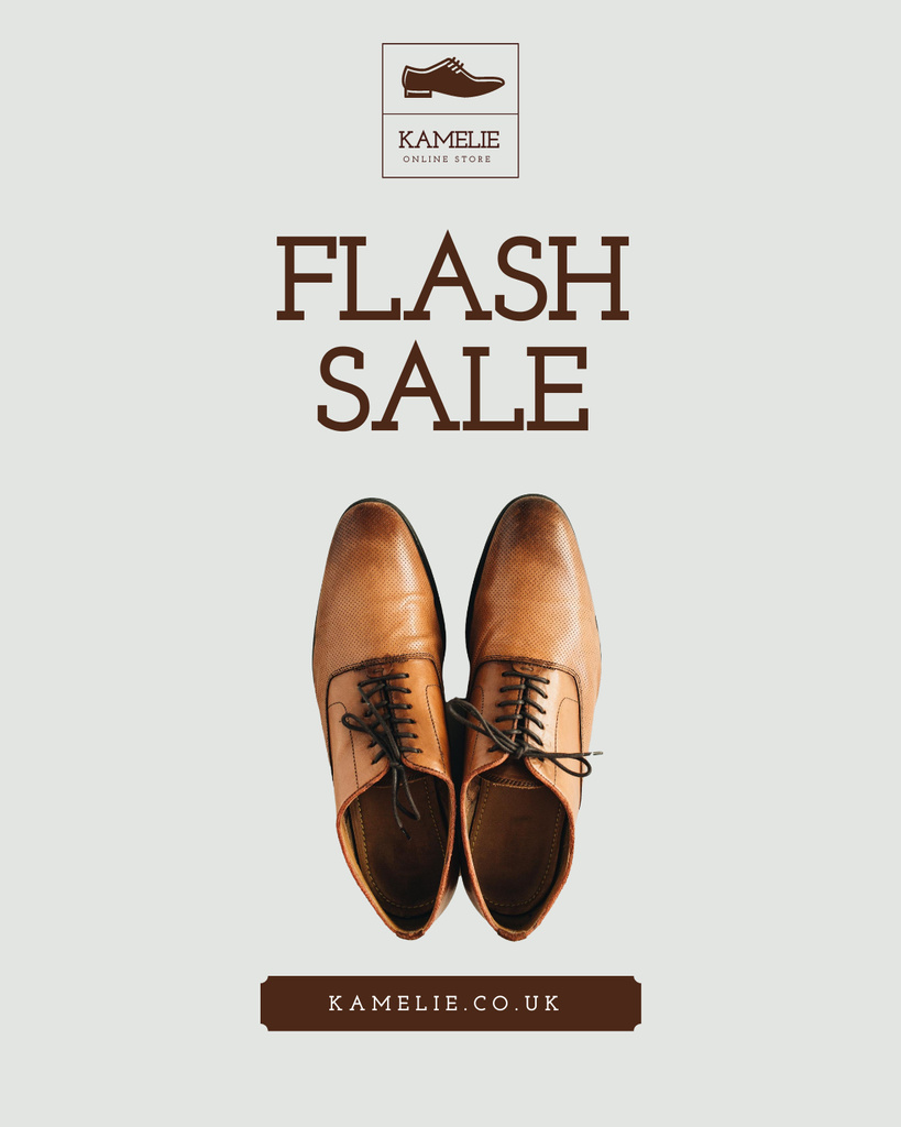 Fashion Sale with Elegant Male Shoes Poster 16x20in Πρότυπο σχεδίασης