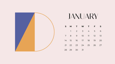 抽象的な幾何学的な数字 Calendarデザインテンプレート