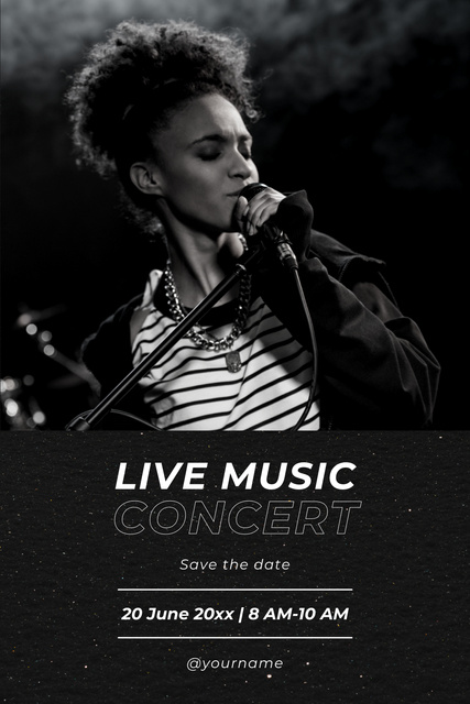 Ontwerpsjabloon van Pinterest van Spectacular Live Music Concert Announcement