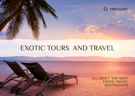 Platilla de diseño Exotic Travel And Destinations With Paradise View Postcard 5x7in