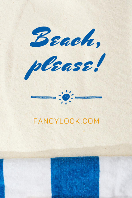 Summer Skincare Product With Beach Towel Postcard 4x6in Vertical Šablona návrhu