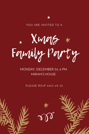 Plantilla de diseño de Christmas Party Family Having Dinner Invitation 6x9in 