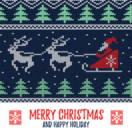 Santa riding in sleigh on Christmas Animated Post Modelo de Design
