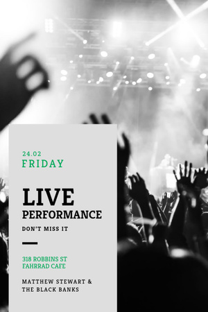 Live Performance Announcement with audience Flyer 4x6in Design Template