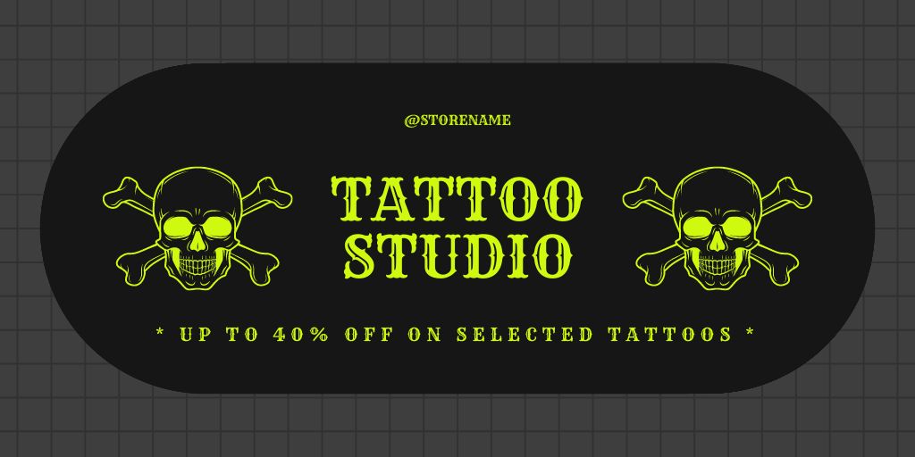 Platilla de diseño Stunning Tattoos With Discount In Studio Offer Twitter