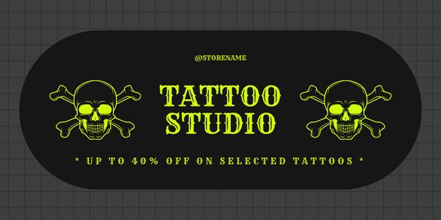 Szablon projektu Stunning Tattoos With Discount In Studio Offer Twitter
