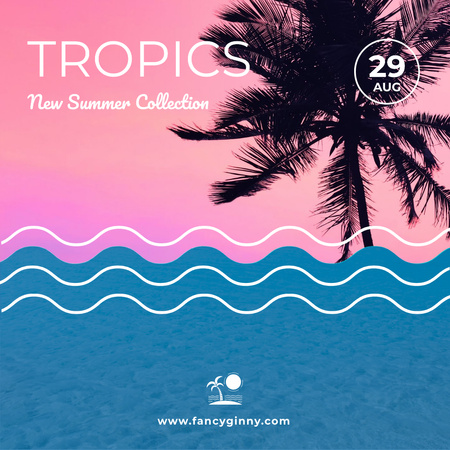 Template di design Summer collection in Tropics Coast View Instagram AD