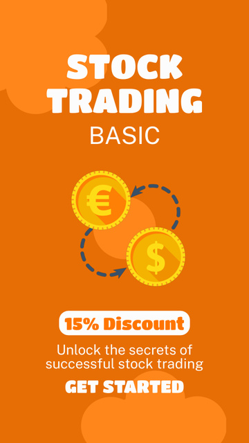 Discount on Basic Stock Trading Program Instagram Video Story Modelo de Design