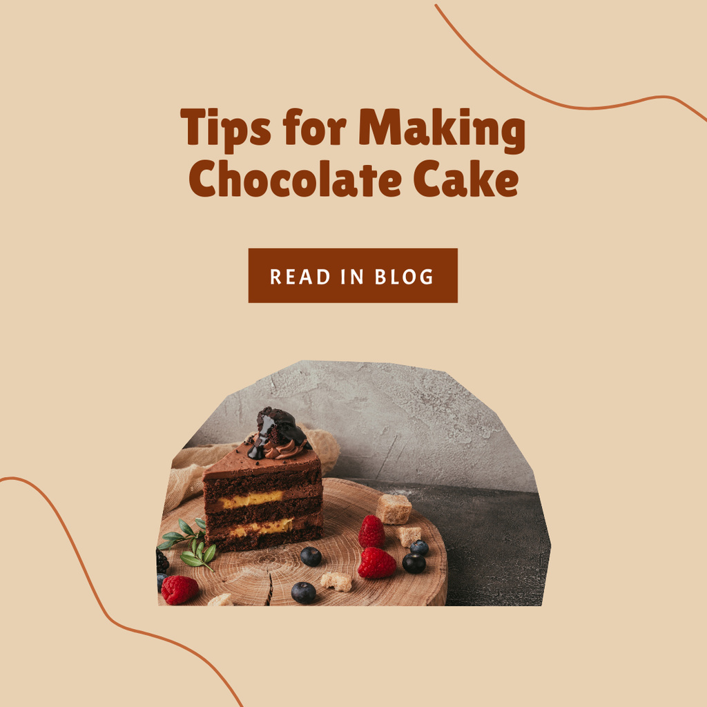 Designvorlage Inspirational Tips for Making Chocolate Cake für Instagram