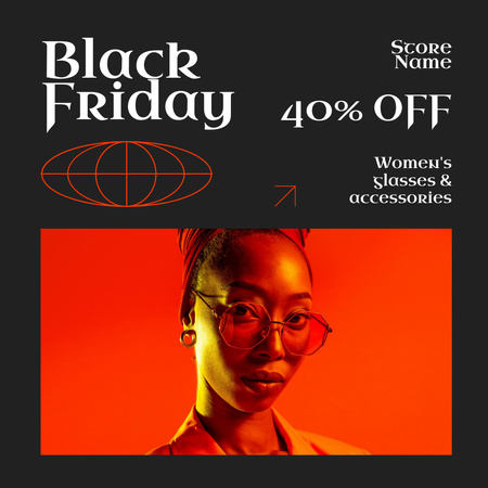 Female Accessories Sale on Black Friday Instagram Design Template