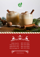Christmas Drinks Offer with Glasses with Eggnog