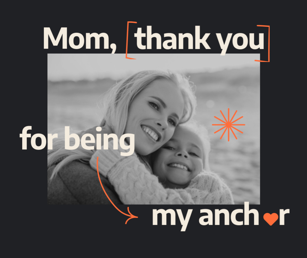 Mother's Day Thank You to Mom Facebook Šablona návrhu
