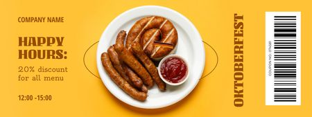 Tasty Sausages Offer on Oktoberfest Coupon Design Template