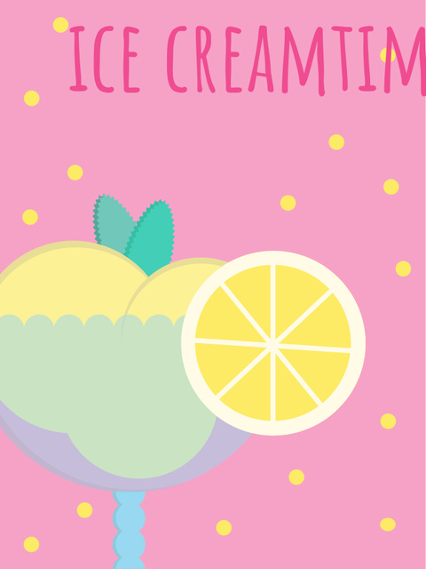 Designvorlage Sweet ice cream in glass für Poster US