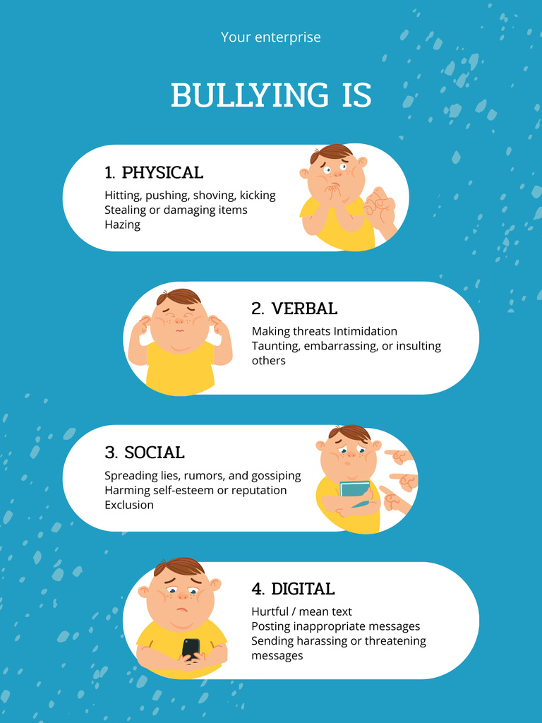 Types of Bullying Poster US Design Template
