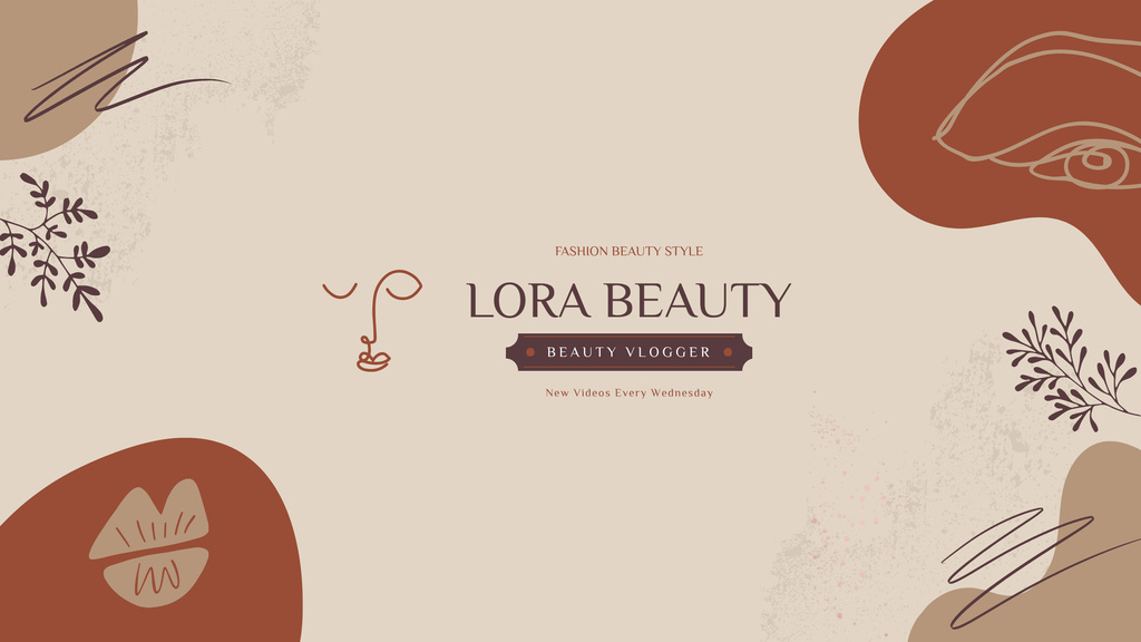 Modèle de visuel Beauty Logo and Illustrations  - Youtube