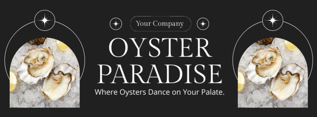 Template di design Ad of Oyster Paradise Seafood Facebook cover