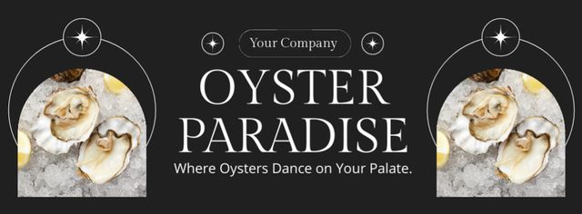 Designvorlage Ad of Oyster Paradise Seafood für Facebook cover