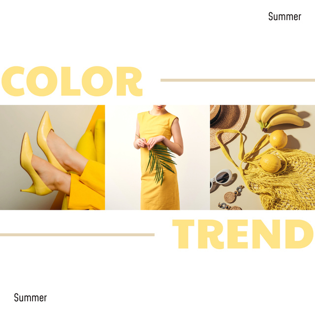Trendy Yellow Fashion Clothes Sale Instagram Design Template