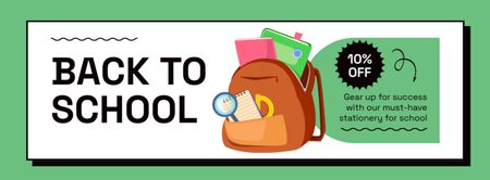 Back to School Offer from Stationery Shop Facebook cover Design Template