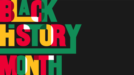 Letras coloridas e celebração do mês da história negra Zoom Background Modelo de Design