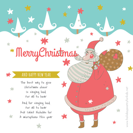 Ontwerpsjabloon van Instagram AD van Christmas Holiday greeting Santa delivering Gifts