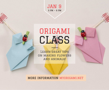 Ontwerpsjabloon van Medium Rectangle van Origami class poster