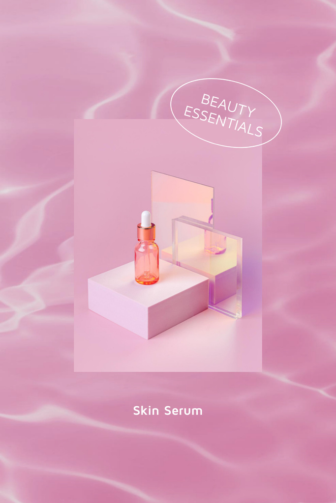 Beauty Ad with Cosmetic Oil Pinterest Πρότυπο σχεδίασης