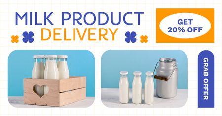 Platilla de diseño Milk Products Delivery from Farm Facebook AD