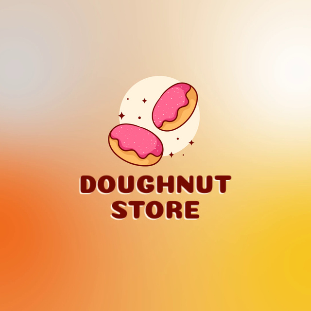 Designvorlage Indulgent Donuts Shop Discount with Catchphrase für Animated Logo