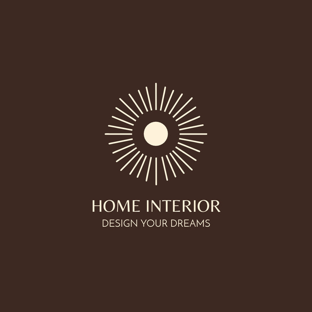 Home Interior Studio Services on Brown Animated Logo Šablona návrhu