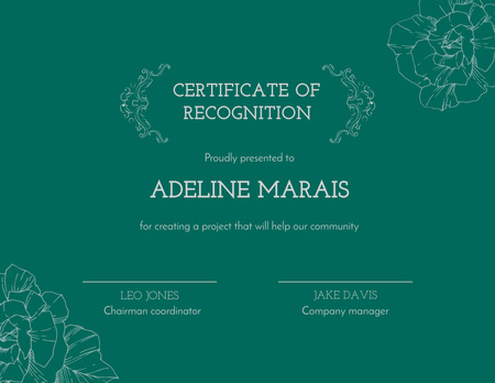 Ontwerpsjabloon van Certificate van Erkenningsprijs voor het maken van projecten