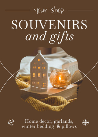 Winter Offer of Souvenirs and Gifts Flayer – шаблон для дизайну