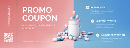 Balanced Nutritional Supplements And Vitamins Promo Offer Coupon Design Template