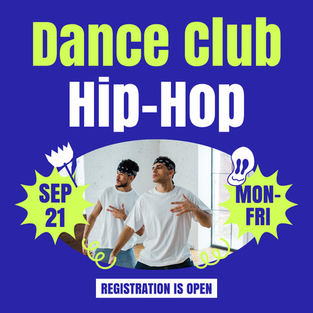 Young Guys in Hip Hop Dance Club Instagram Design Template