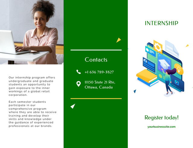 Job Training Announcement with Young African American Woman Brochure 8.5x11in Design Template