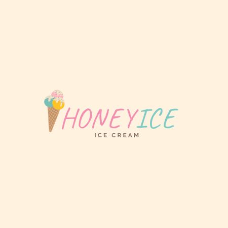 Ice Cream Shop Ad Logo Modelo de Design