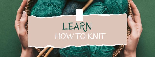 Knitting Workshop Announcement Facebook coverデザインテンプレート