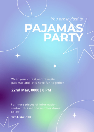 Plantilla de diseño de Pajama Party Announcement Invitation 