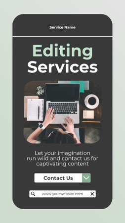 Template di design Fantastica promozione dei servizi di editing con il laptop Instagram Story