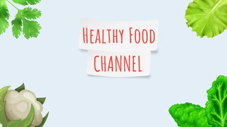 Ontwerpsjabloon van YouTube intro van Gezond Voedsel Met Groentenkanaal