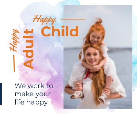 Platilla de diseño Happy Mother with Her Daughter Medium Rectangle