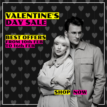 Valentine's Day Sale with Couple Instagram Design Template