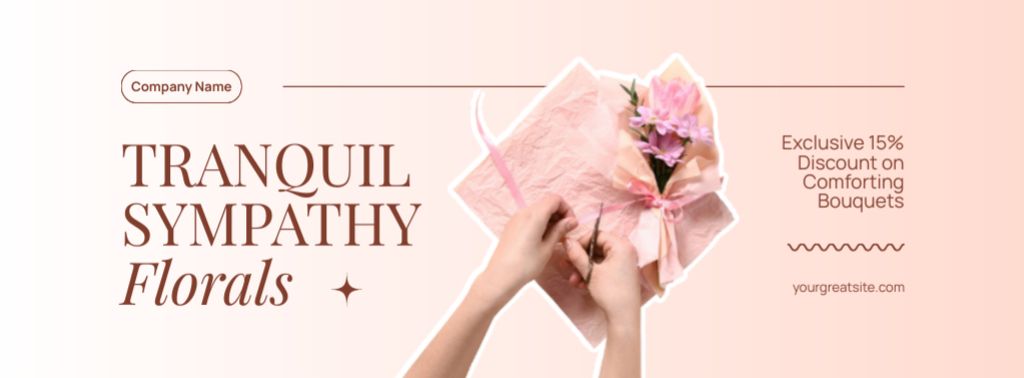 Ontwerpsjabloon van Facebook cover van Sympathy Florals Service with Discount
